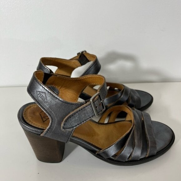 PALLADIUM Strappy Block Heel Sandals Metallic Look Womens Size 5.5 US Eur 36 - Picture 1 of 9